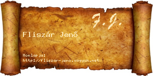 Fliszár Jenő névjegykártya